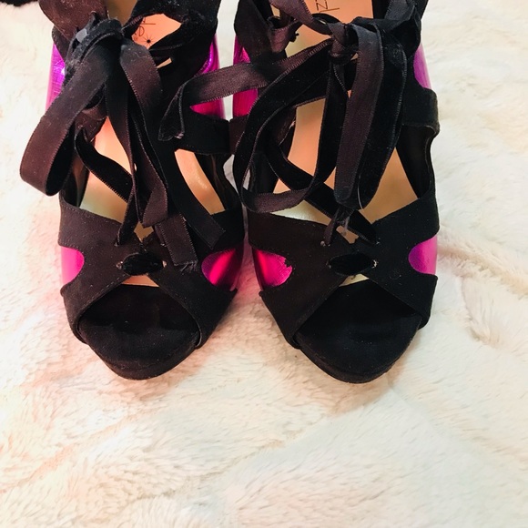 Pink black booties size 9 - Picture 2 of 9